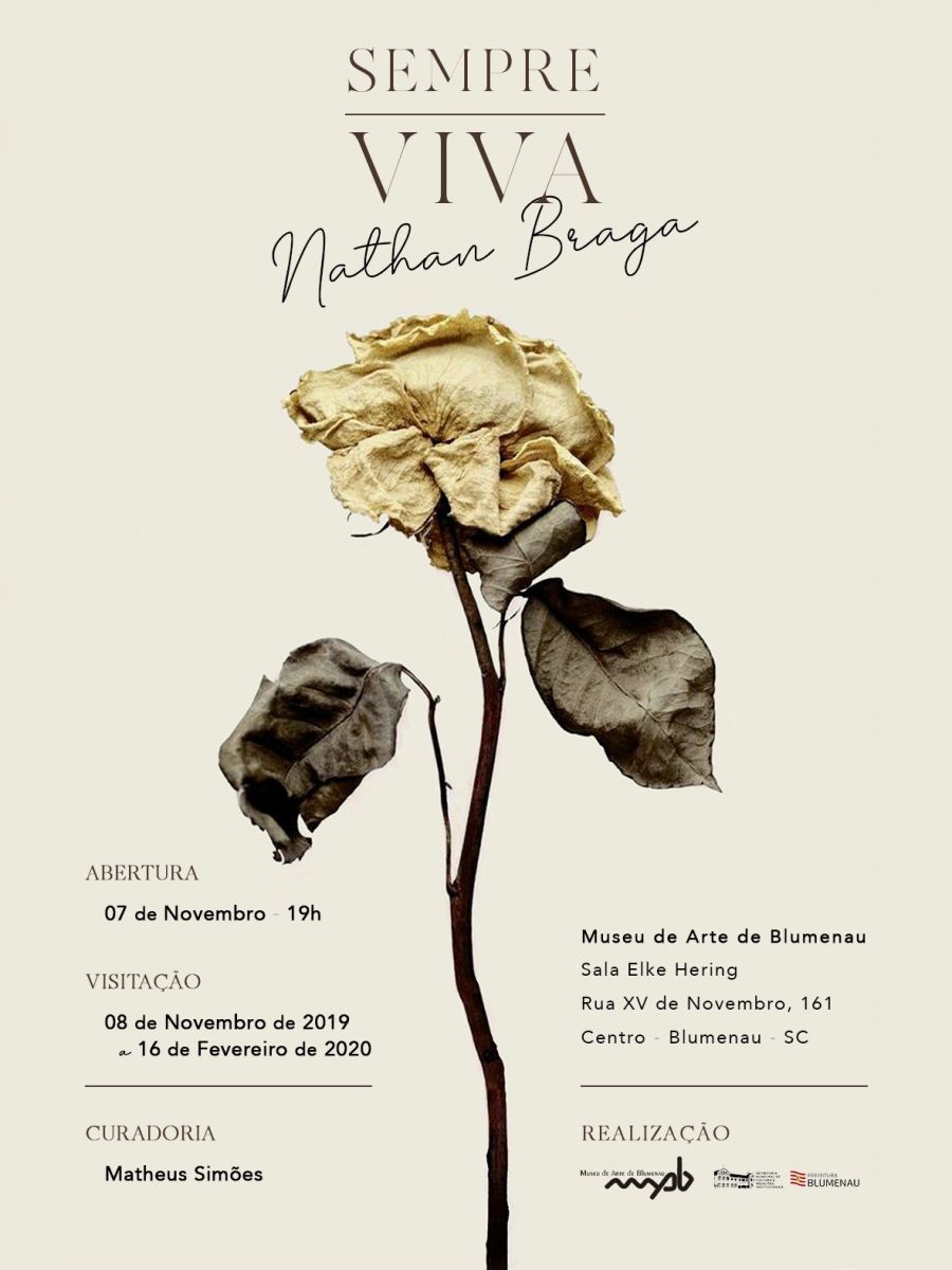 Convite para a exposição Sempre Viva de Nathan Braga.