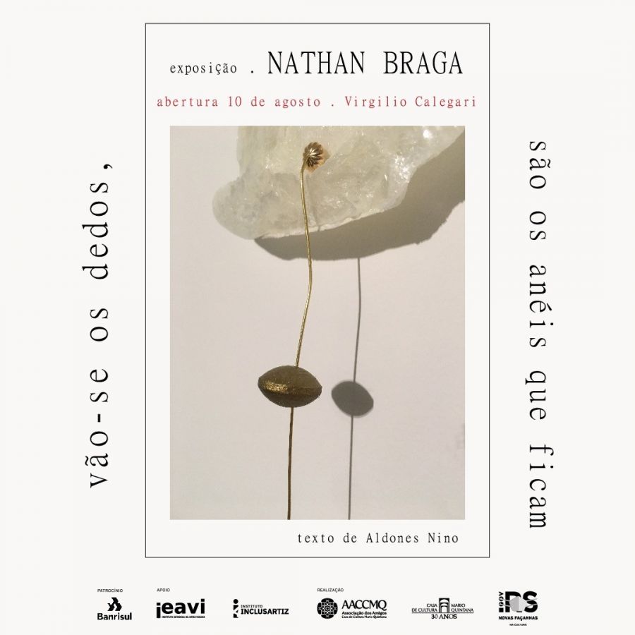 Convite para a exposição vão-se os dedos, são os anéis que ficam de Nathan Braga.